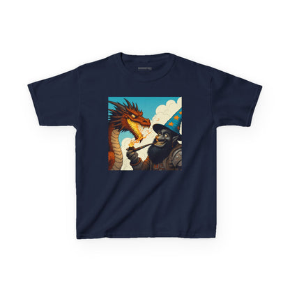 Camiseta | Camiseta Infantil | Algodão Pesado | Fantasia Épica | Duelo de Magia | Dragão