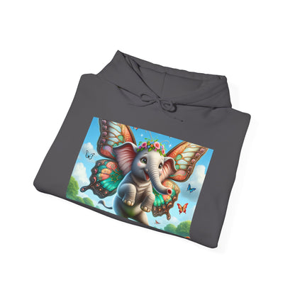 Bluza z kapturem | Unisex | Bluza dresowa z kapturem | Gruba mieszanka | Baśniowa fauna | Airavata | Słonik