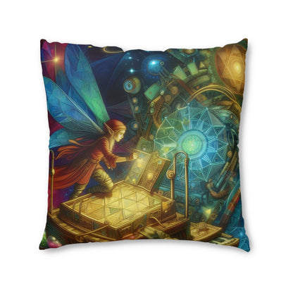 Almohada | Cojín de suelo | Con mechones | Cuadrado | Fantasía Elemental | Hada Geométrica