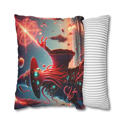 Kussensloop | Vierkant | Polyester canvas | Lovecraftiaanse Horror | Illithid