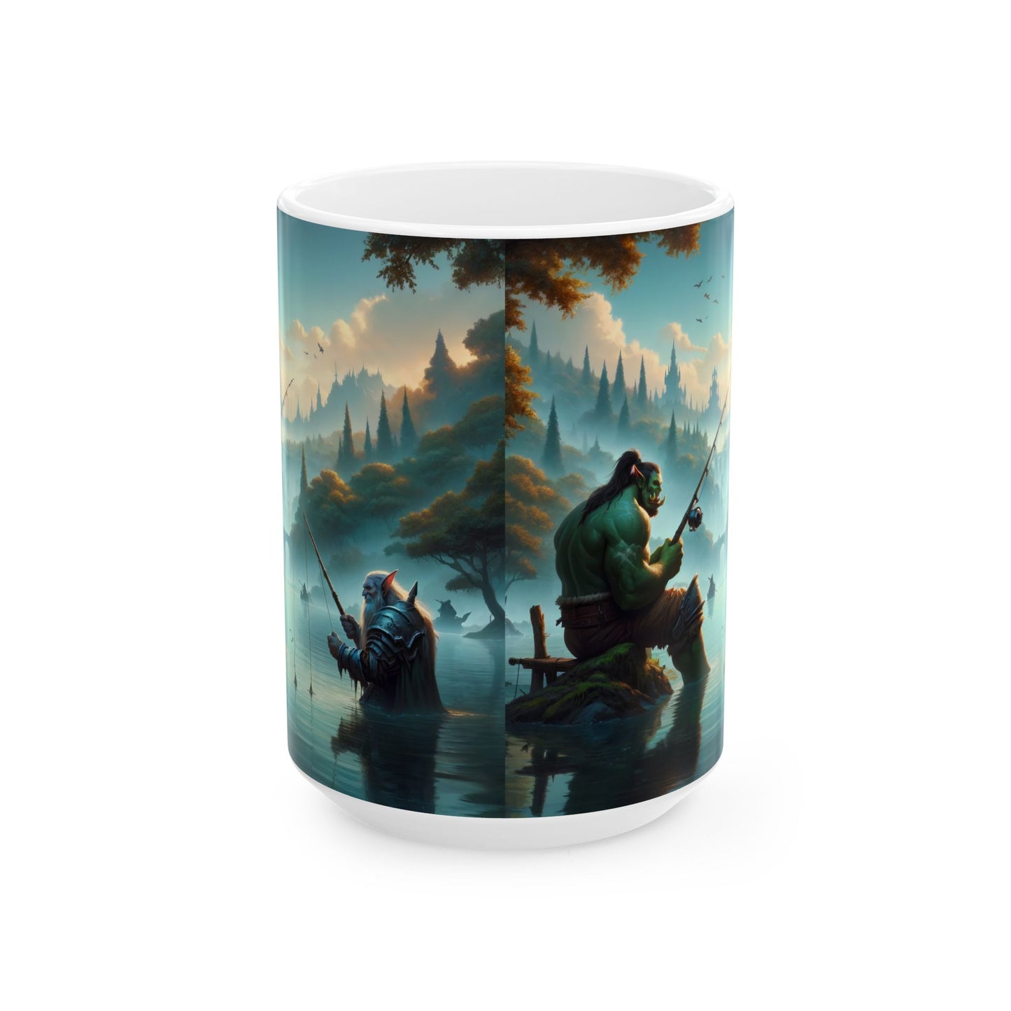 Taza | Cerámica | Blanca | Fantasía Racial | Tregua al Atardecer