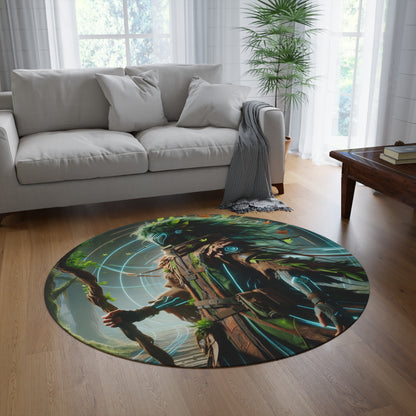 Alfombra | Redonda | Fantasía Eco-Tecnológica | Chamán del Bosque