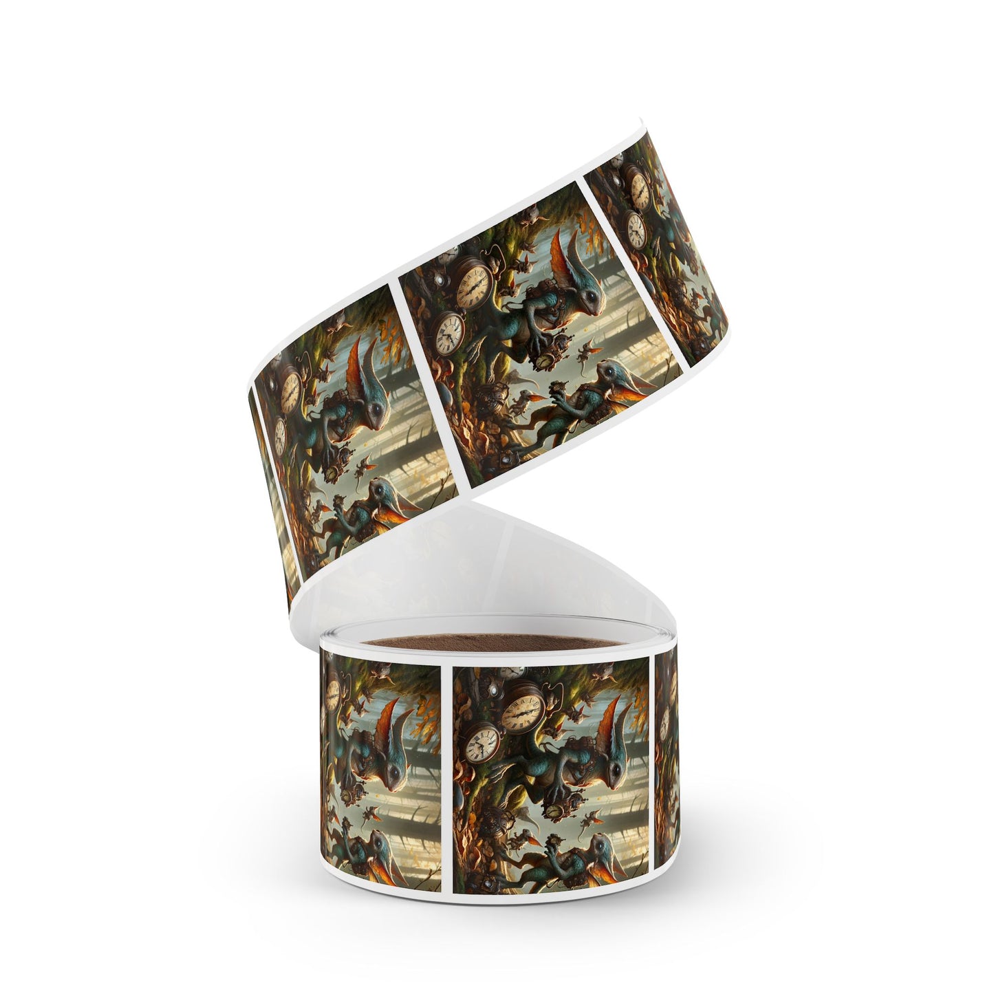 Stickerlabelrol | Vierkant | Steampunk Feeën | Boswachters