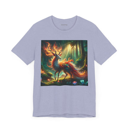 T-shirt | Unisex | Maglietta in jersey | Manica corta | Mitologia Fantastica | Cervo di Fuoco
