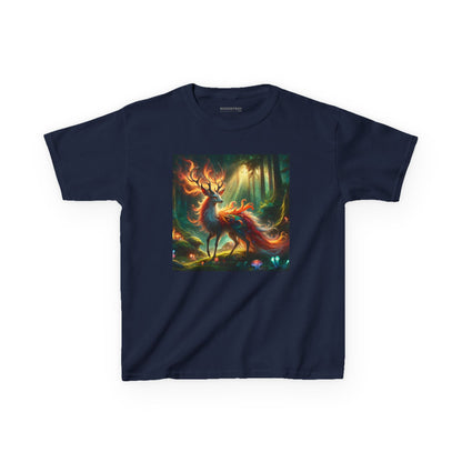 T-Shirt | Koszulka dziecięca | Ciężka bawełna | Mistyczna fantazja | Ognisty jeleń