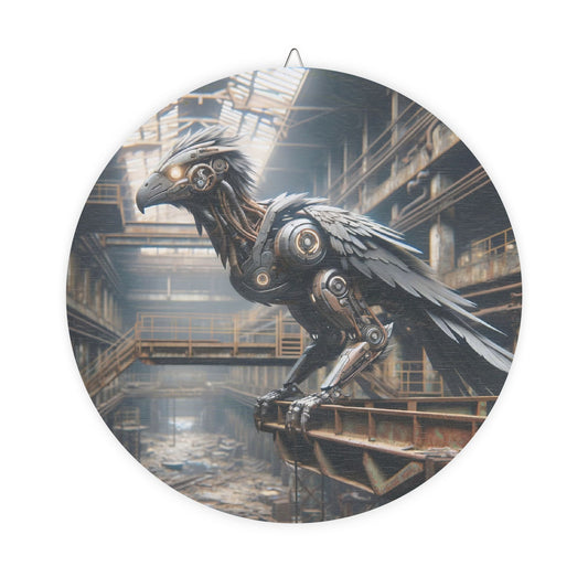 Letrero | De madera | Steampunk Distópico | Cuervo Mecánico