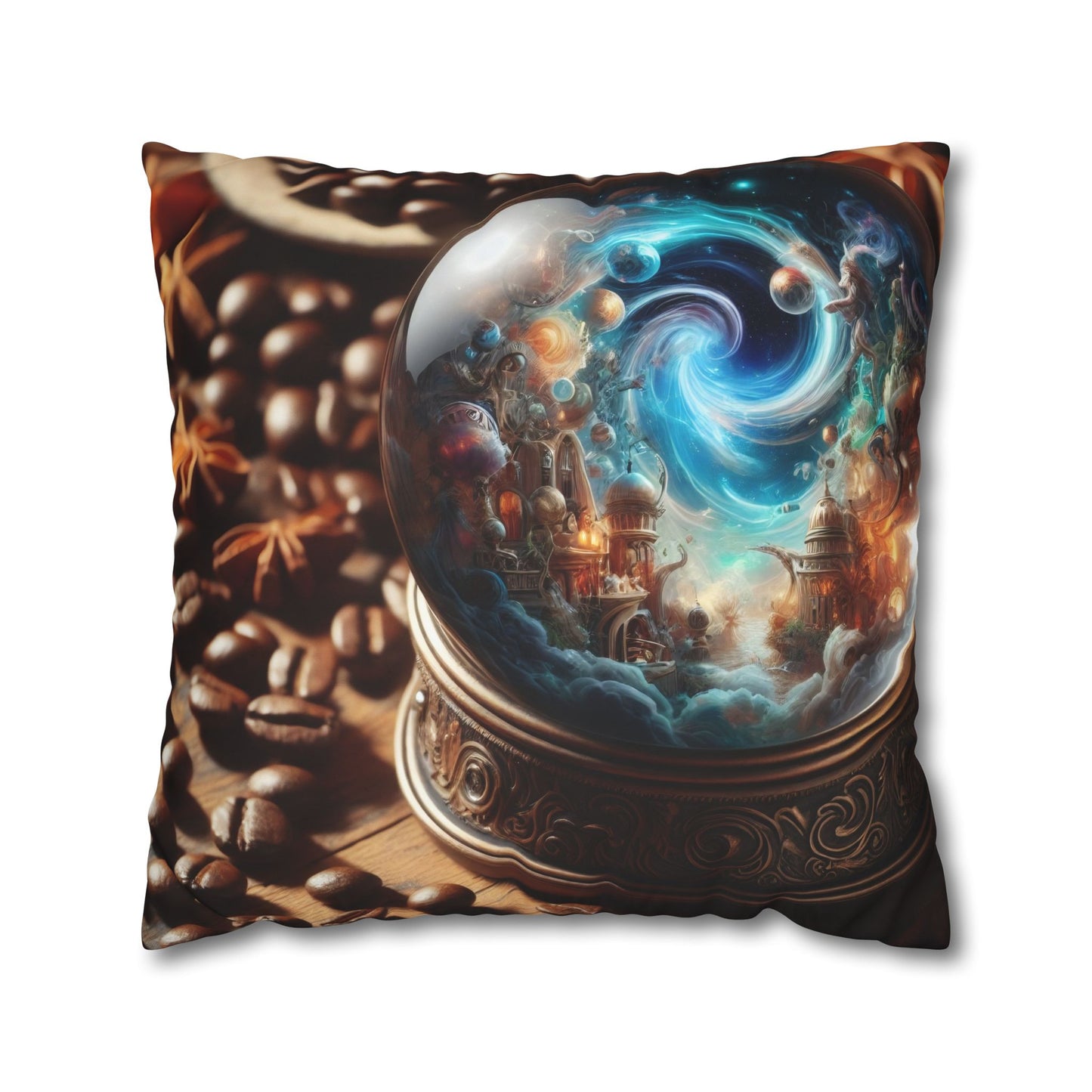 Pillowcase | Square | Polyester canvas | Cosmic Fantasy | Mystical Globe