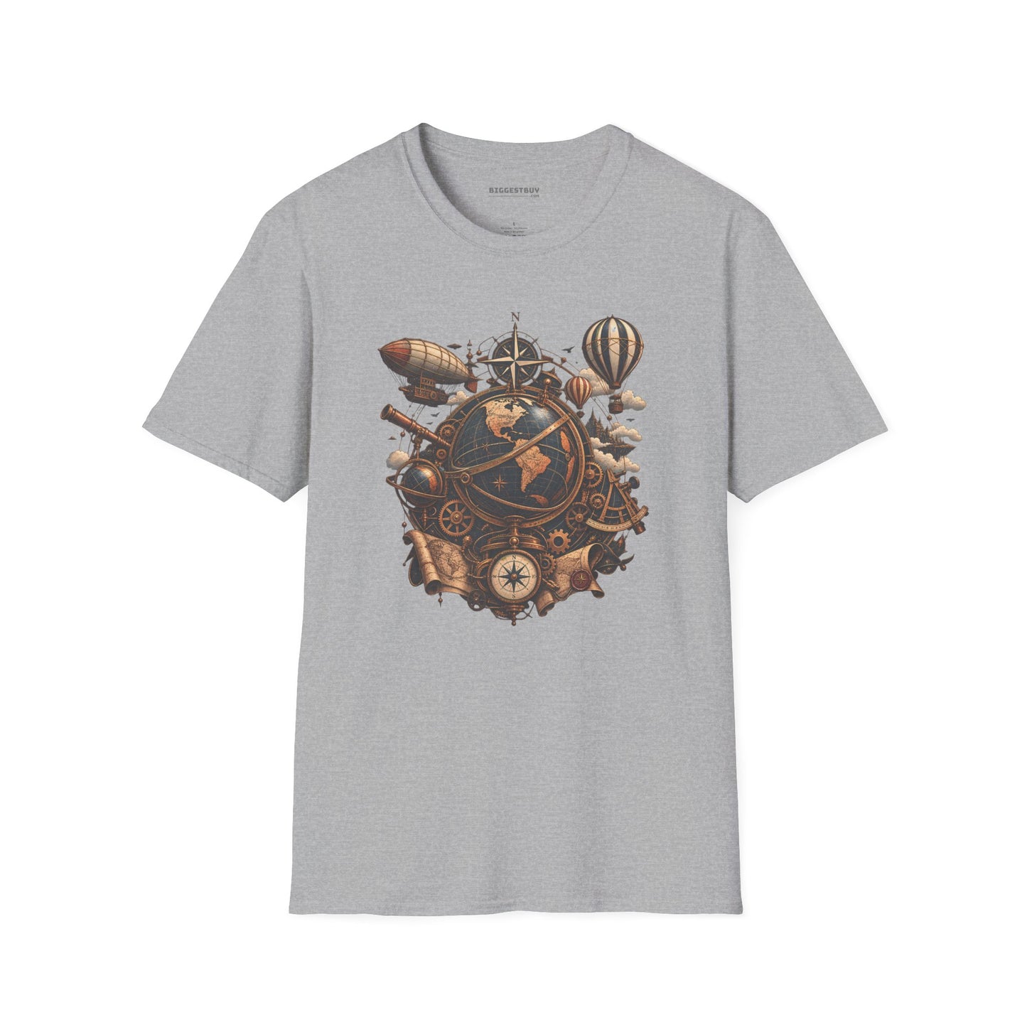 Steampunk Globe - Softstyle T-Shirt