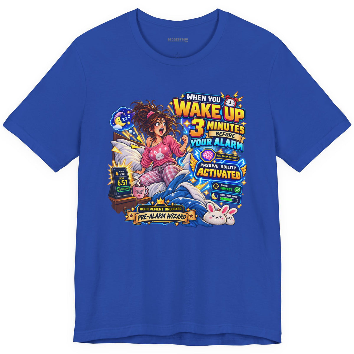 Alarm Nightmare - Classic Jersey Tee in True Royal, front view