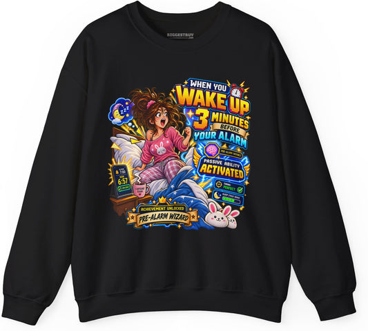 Alarm Nightmare - Crewneck Sweatshirt in Black, front view
