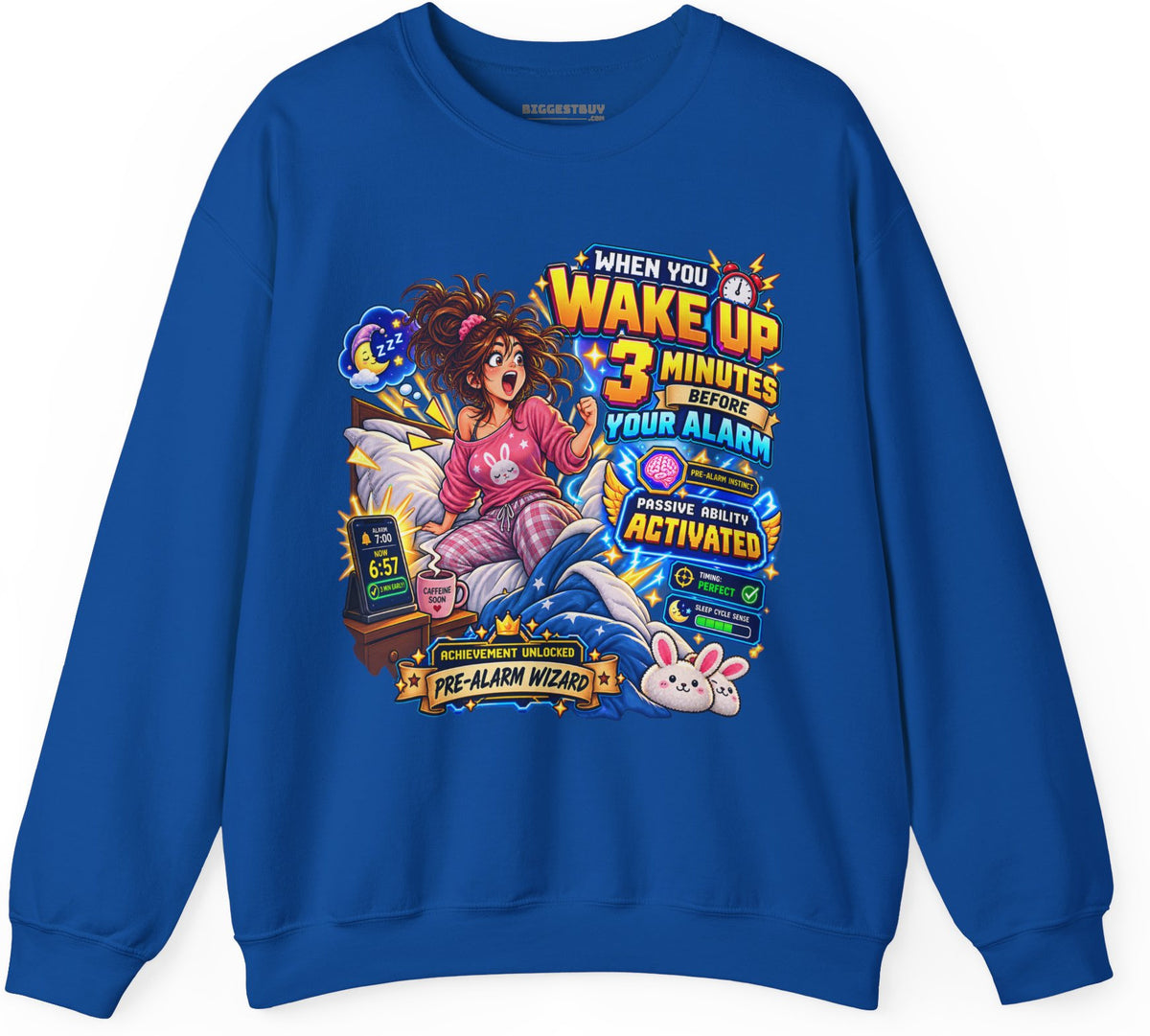 Alarm Nightmare - Crewneck Sweatshirt in Royal, front view