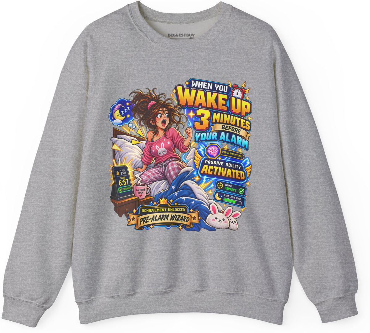 Alarm Nightmare - Crewneck Sweatshirt in Sport Grey, front view