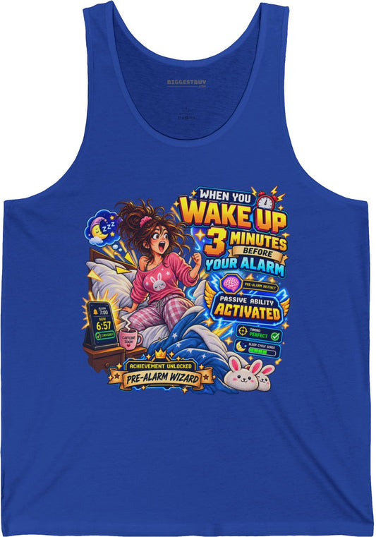 Alarm Nightmare - Jersey Tank Top in True Royal, front view