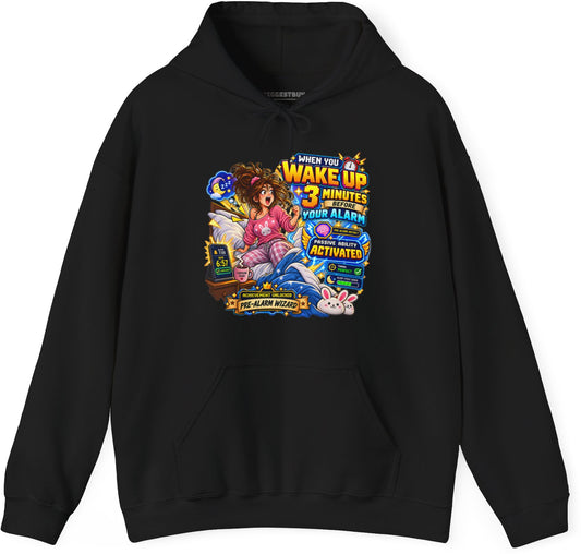 Alarm Nightmare - Pullover Hoodie in Black, front view