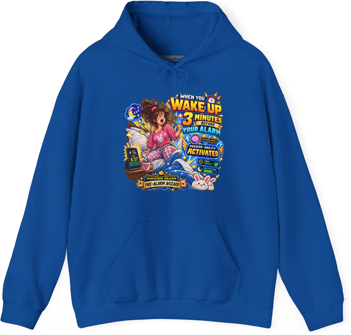 Alarm Nightmare - Pullover Hoodie in Royal, front view