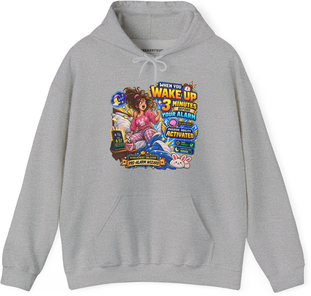Alarm Nightmare - Pullover Hoodie in Sport Grey, front view