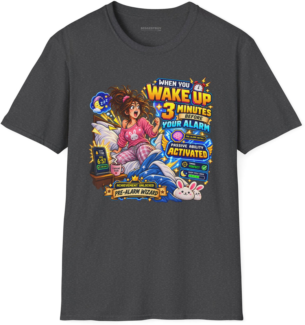 Alarm Nightmare - Softstyle T-Shirt in Dark Heather, front view