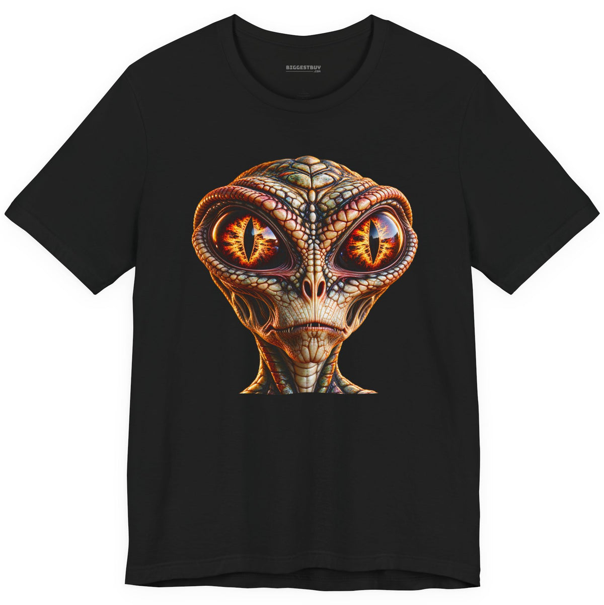 Alien Gaze - Classic Jersey Tee in Black, front view