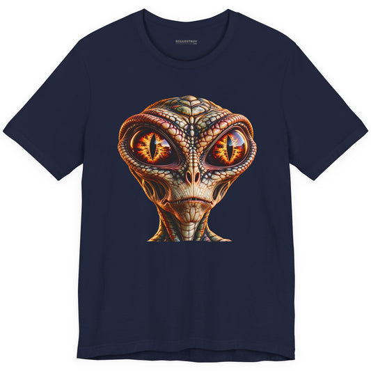 Alien Gaze - Classic Jersey Tee in Navy, front view