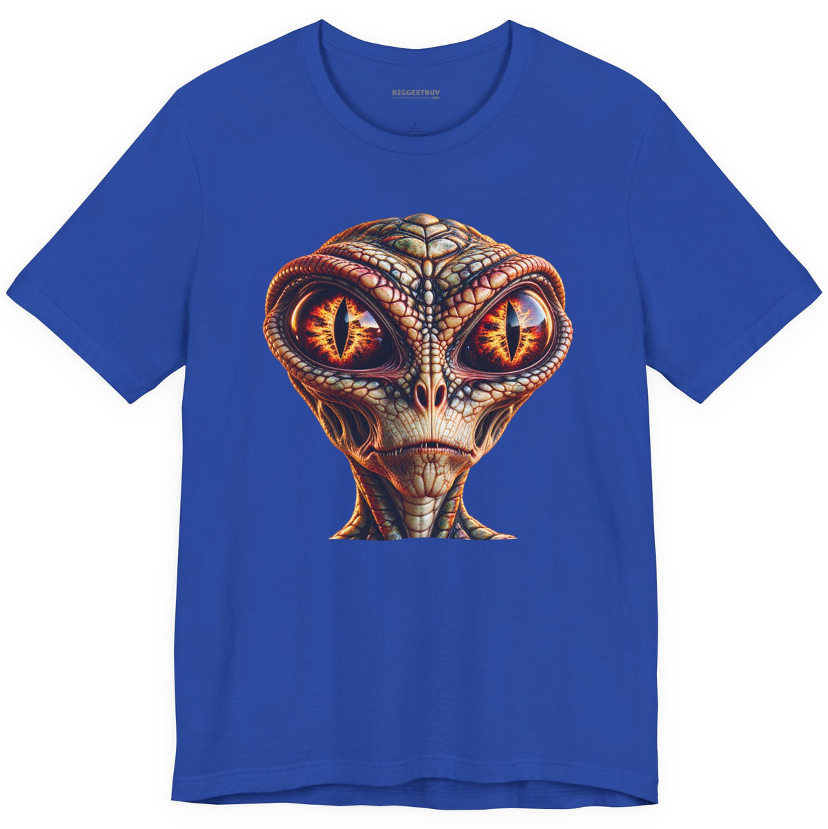 Alien Gaze - Classic Jersey Tee in True Royal, front view