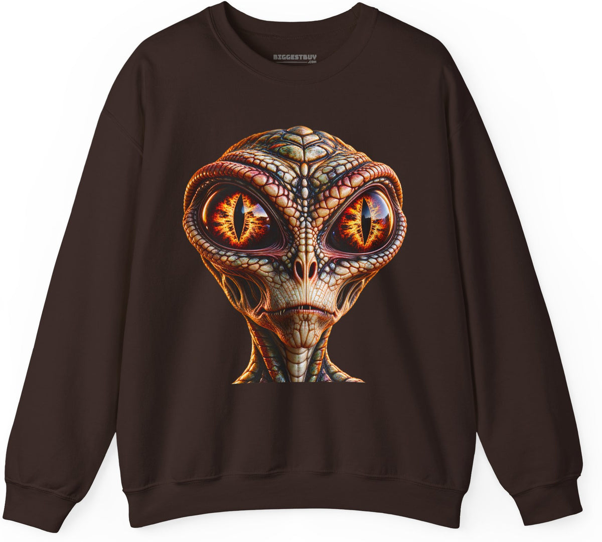 Alien Gaze - Crewneck Sweatshirt in Dark Chocolate, front view