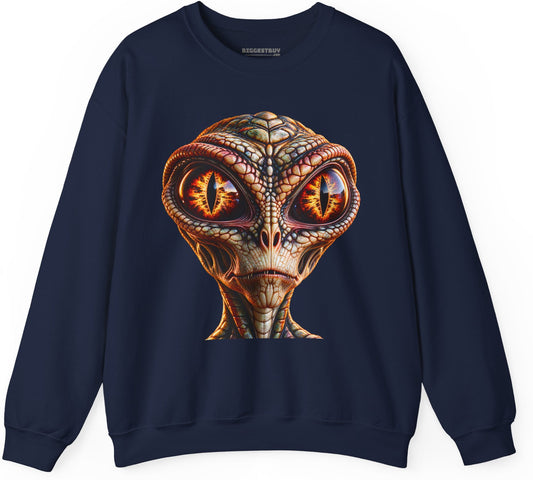 Alien Gaze - Crewneck Sweatshirt in Navy, front view