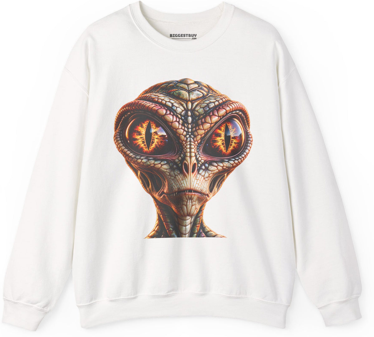 Alien Gaze - Crewneck Sweatshirt in White, front view
