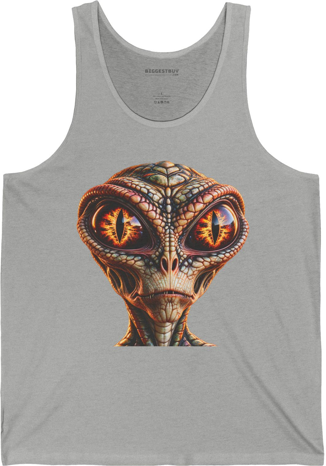 Alien Gaze - Jersey Tank Top in Athletic Heather, front view
