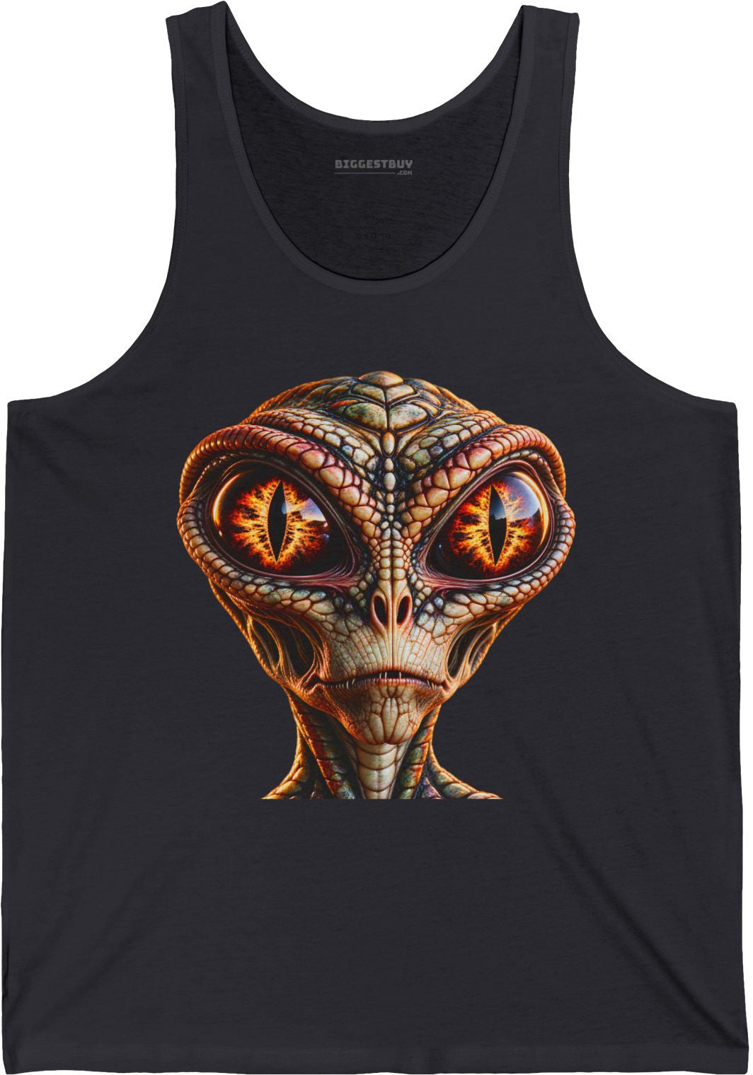 Alien Gaze - Jersey Tank Top in Dark Grey, front view