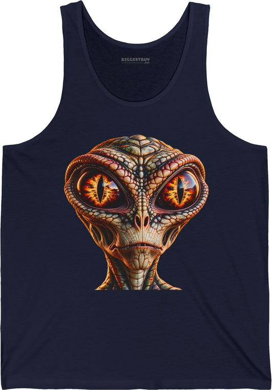 Alien Gaze - Jersey Tank Top in Navy, front view
