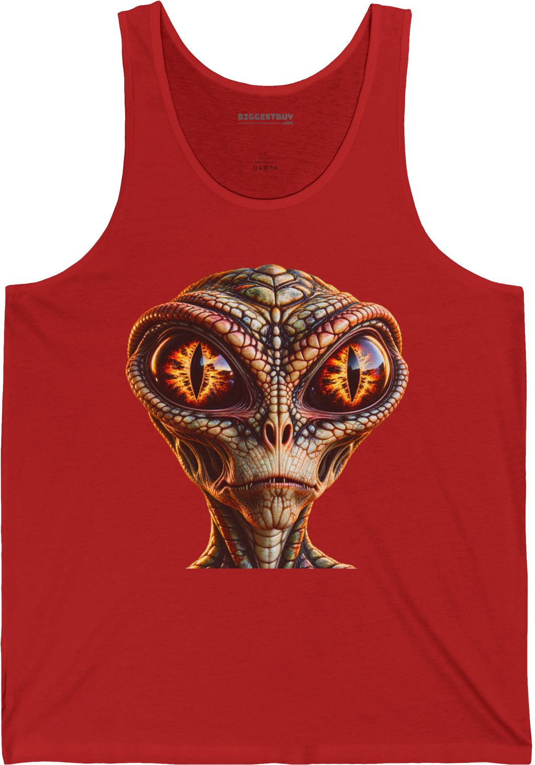 Alien Gaze - Jersey Tank Top in Red, front view