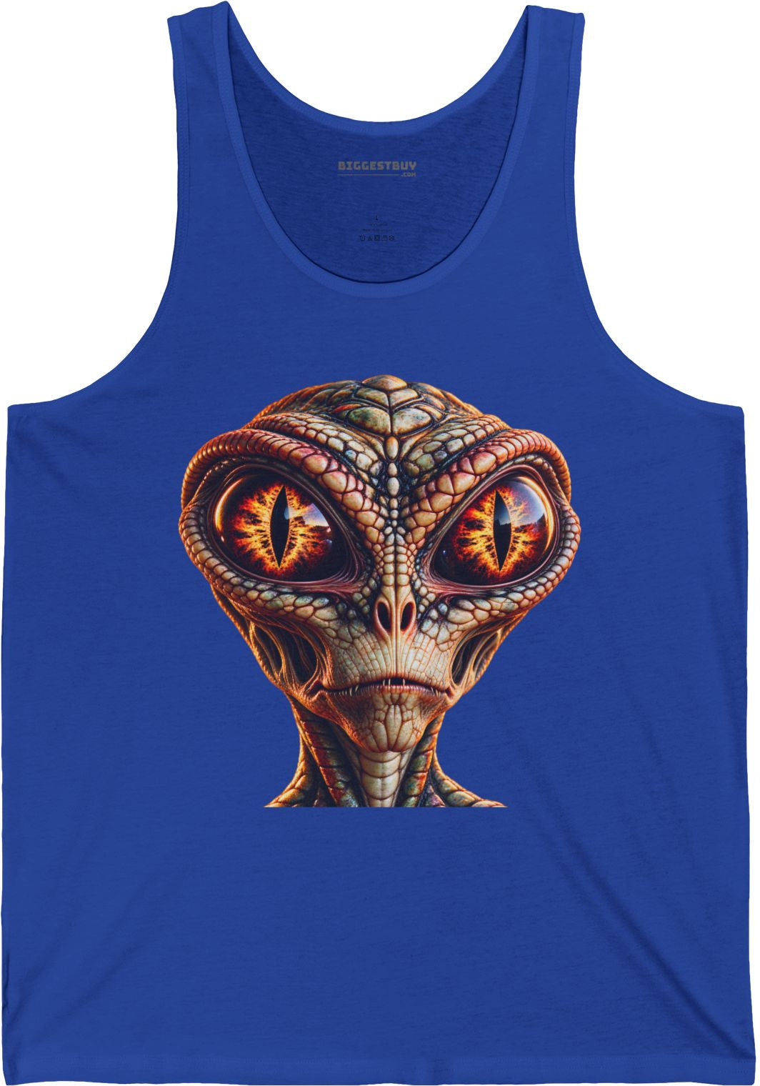 Alien Gaze - Jersey Tank Top in True Royal, front view