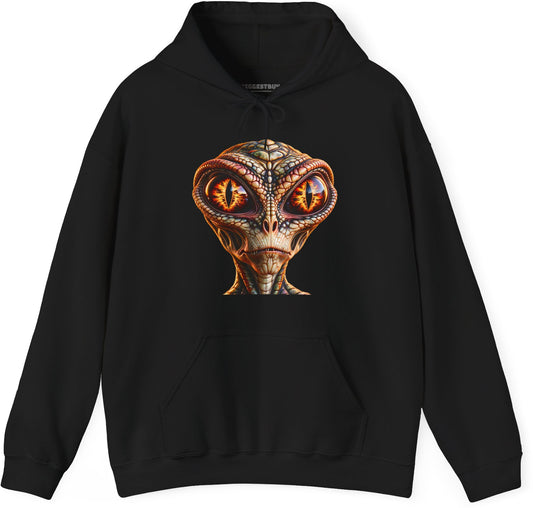 Alien Gaze - Pullover Hoodie in Black, front view