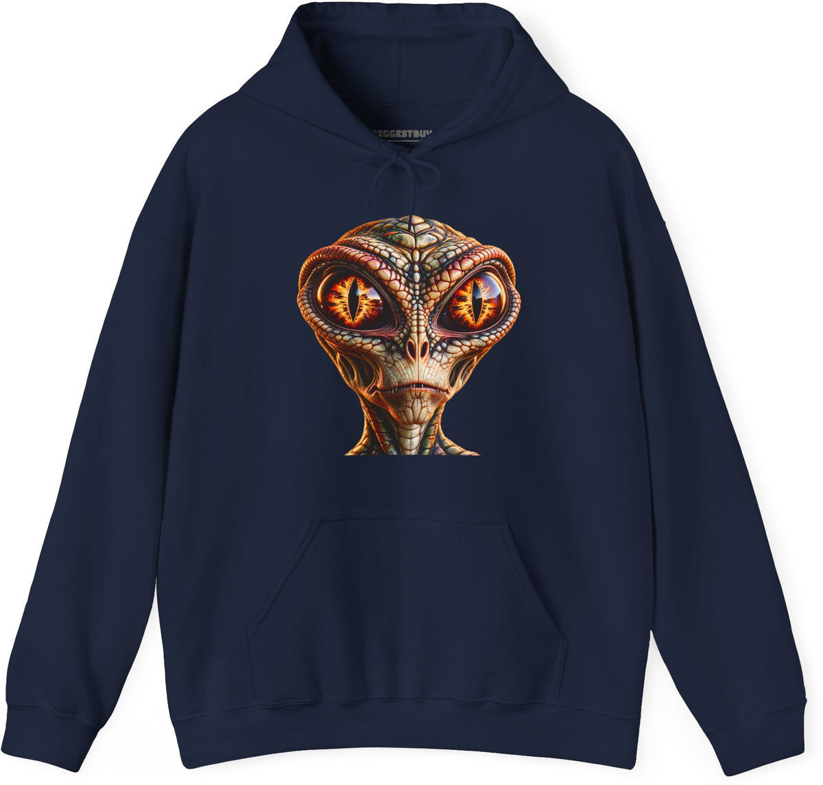 Alien Gaze - Pullover Hoodie in Navy, front view