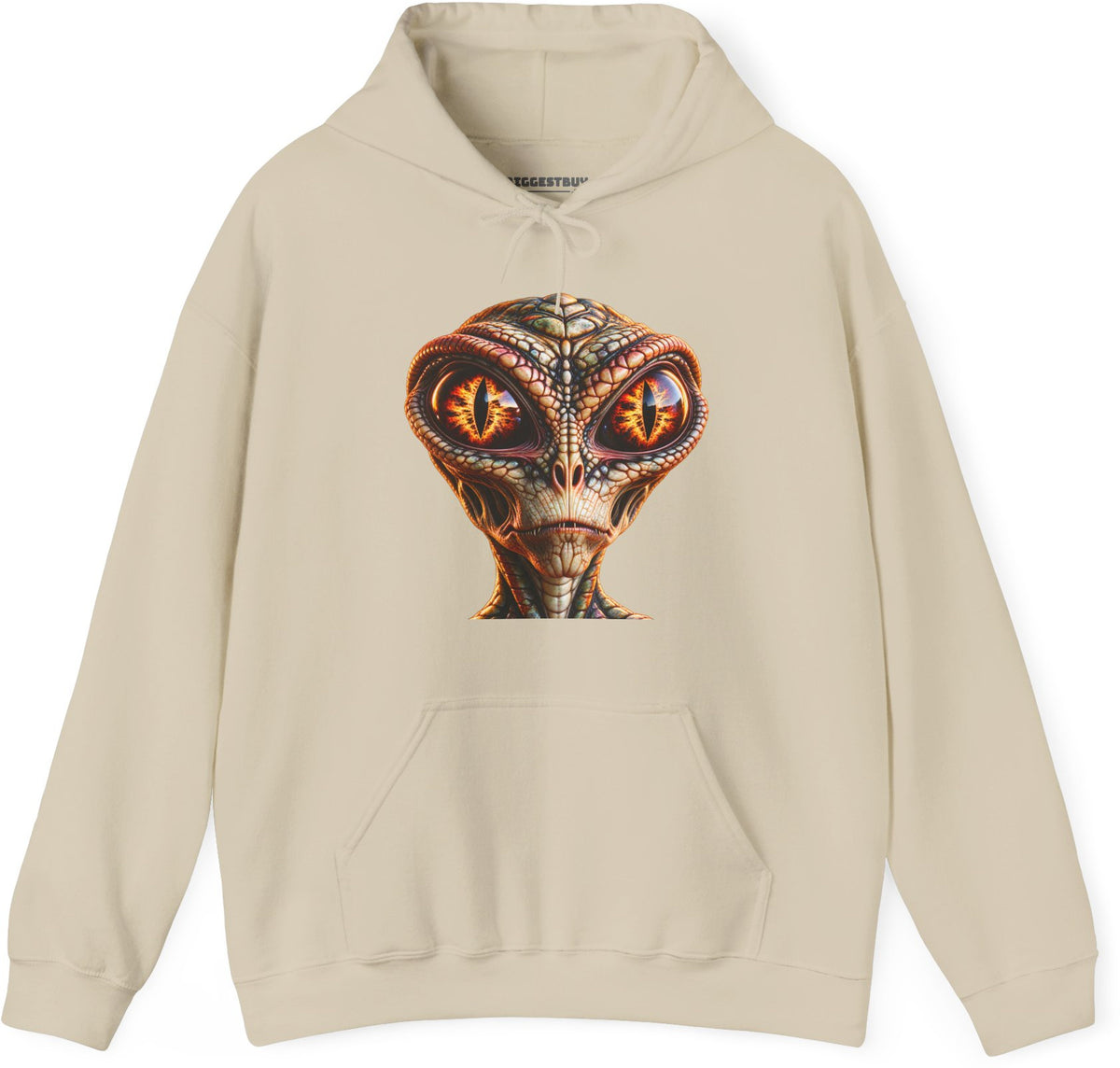 Alien Gaze - Pullover Hoodie in Sand, front view