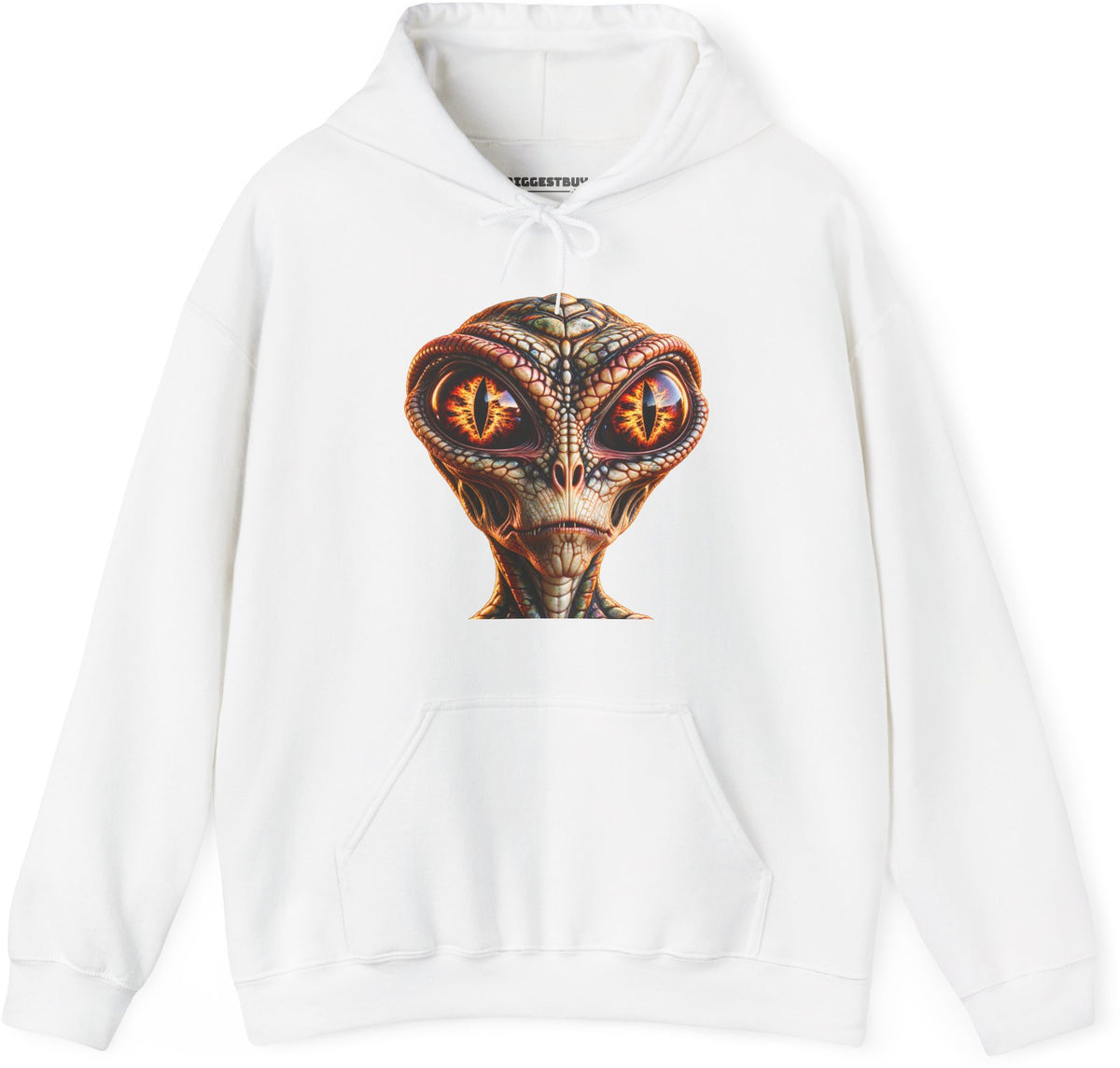 Alien Gaze - Pullover Hoodie in White, front view