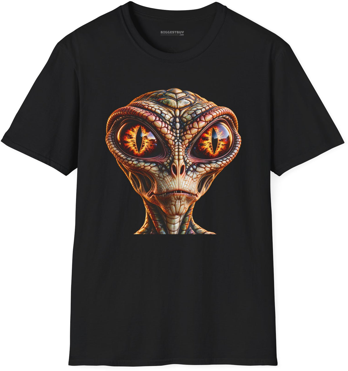Alien Gaze - Softstyle T-Shirt in Black, front view
