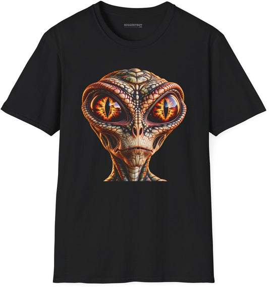 Alien Gaze - Softstyle T-Shirt in Black, front view