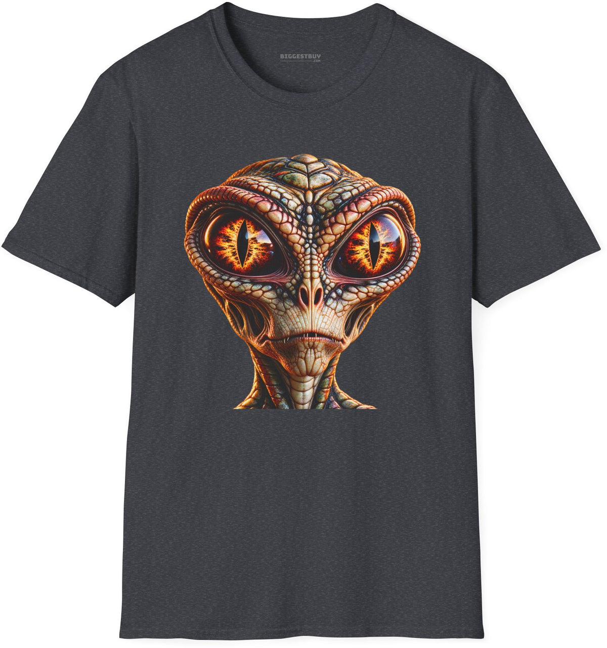 Alien Gaze - Softstyle T-Shirt in Dark Heather Grey, front view