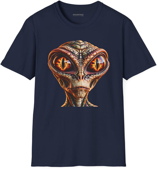 Alien Gaze - Softstyle T-Shirt in Navy, front view