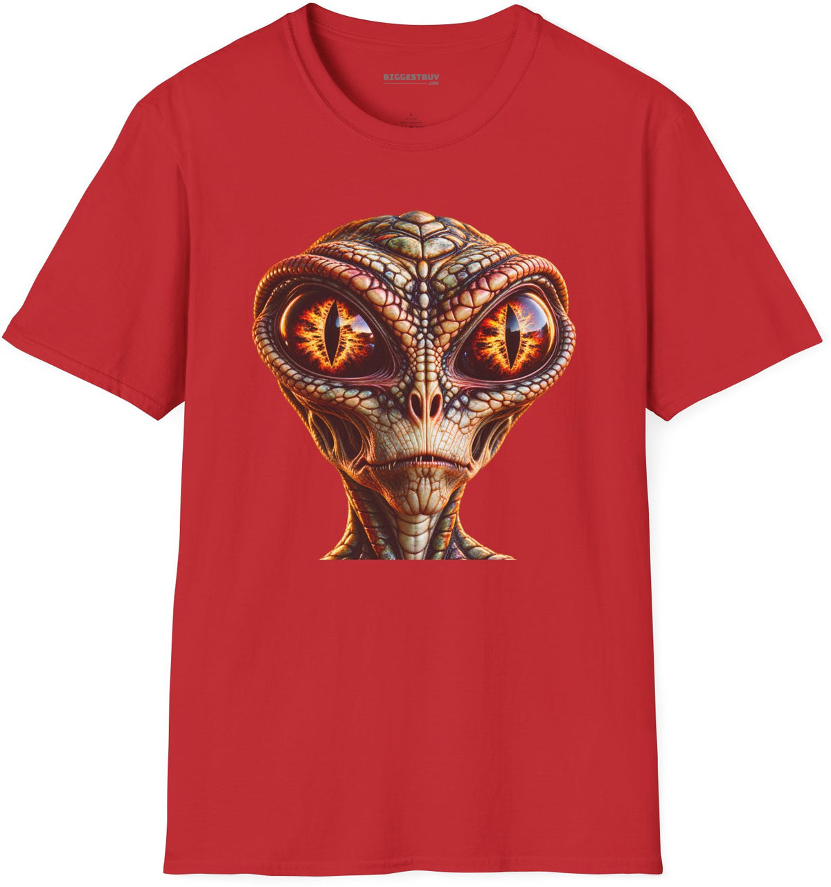 Alien Gaze - Softstyle T-Shirt in Red, front view