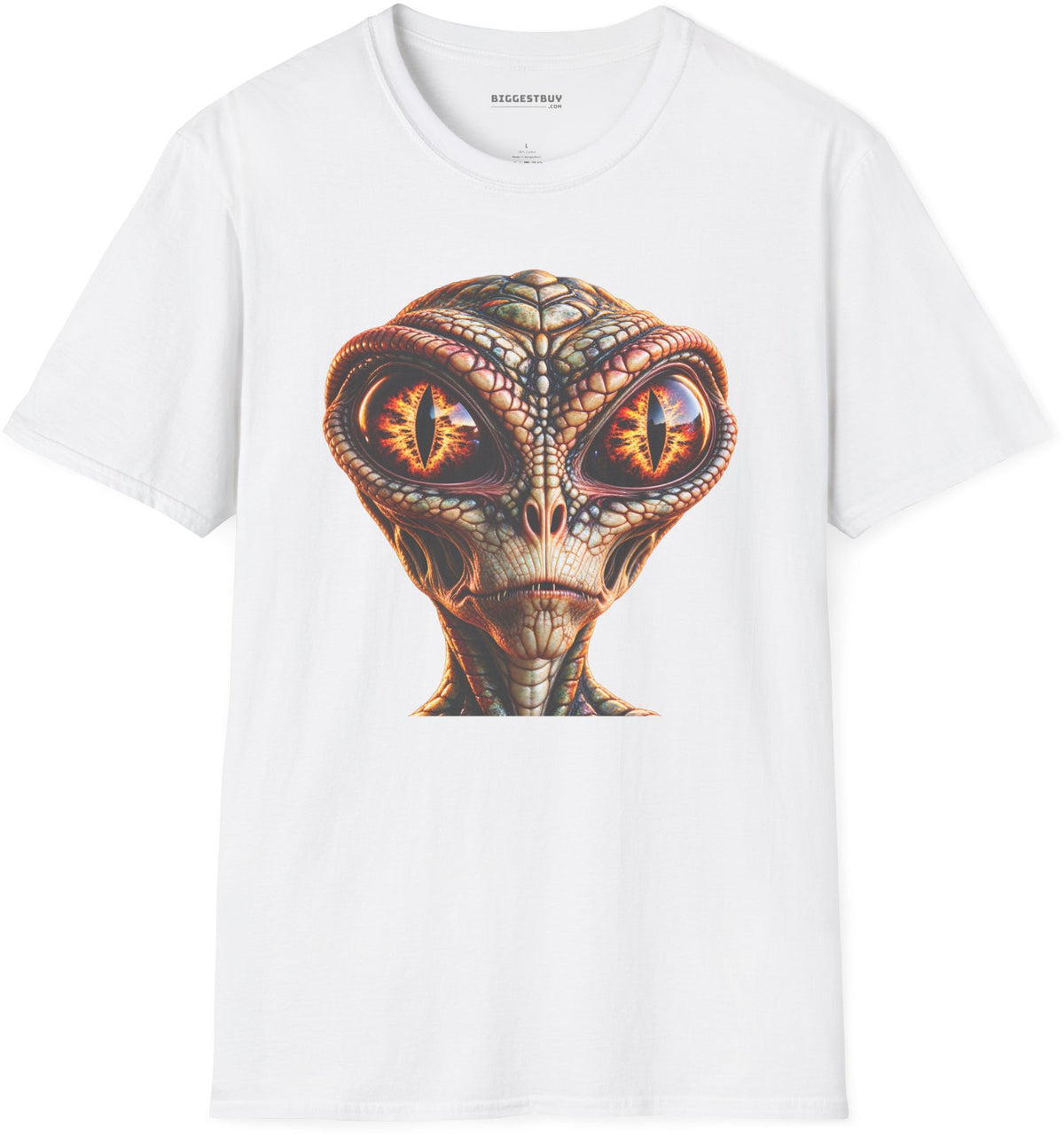 Alien Gaze - Softstyle T-Shirt in White, front view