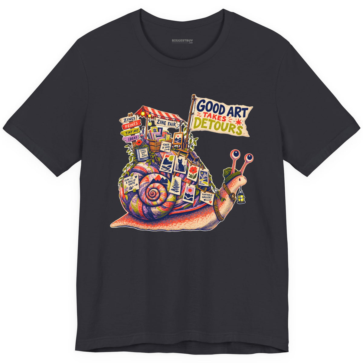 Art Detour - Classic Jersey Tee in Dark Grey, front view