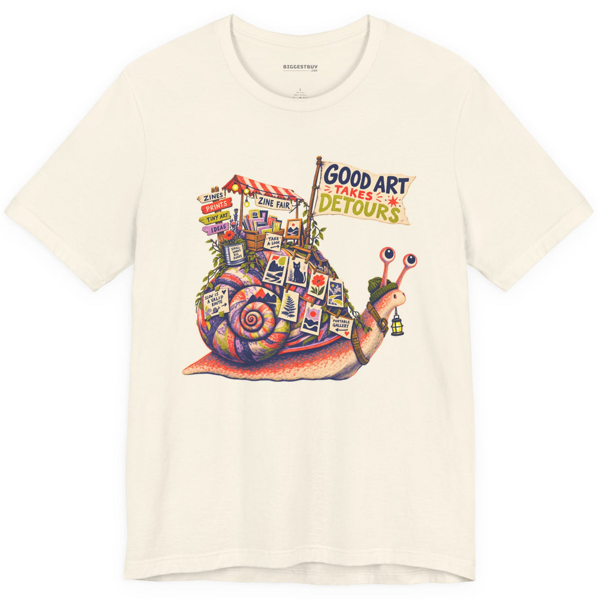 Art Detour - Classic Jersey Tee in Natural, front view