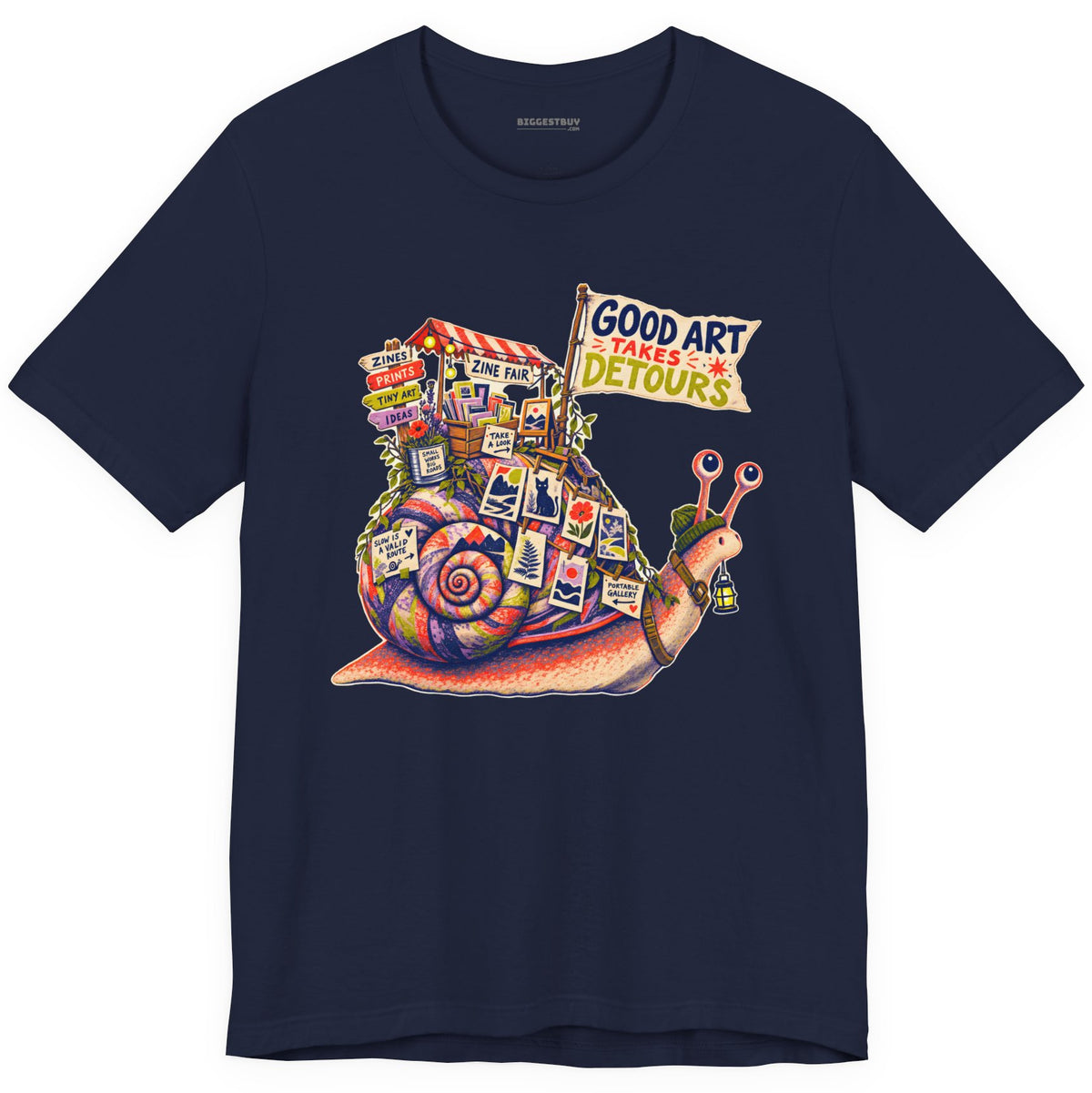 Art Detour - Classic Jersey Tee in Navy, front view