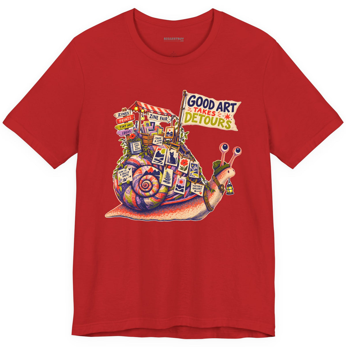 Art Detour - Classic Jersey Tee in Red, front view