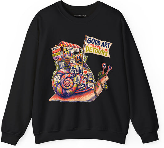 Art Detour - Crewneck Sweatshirt in Black, front view