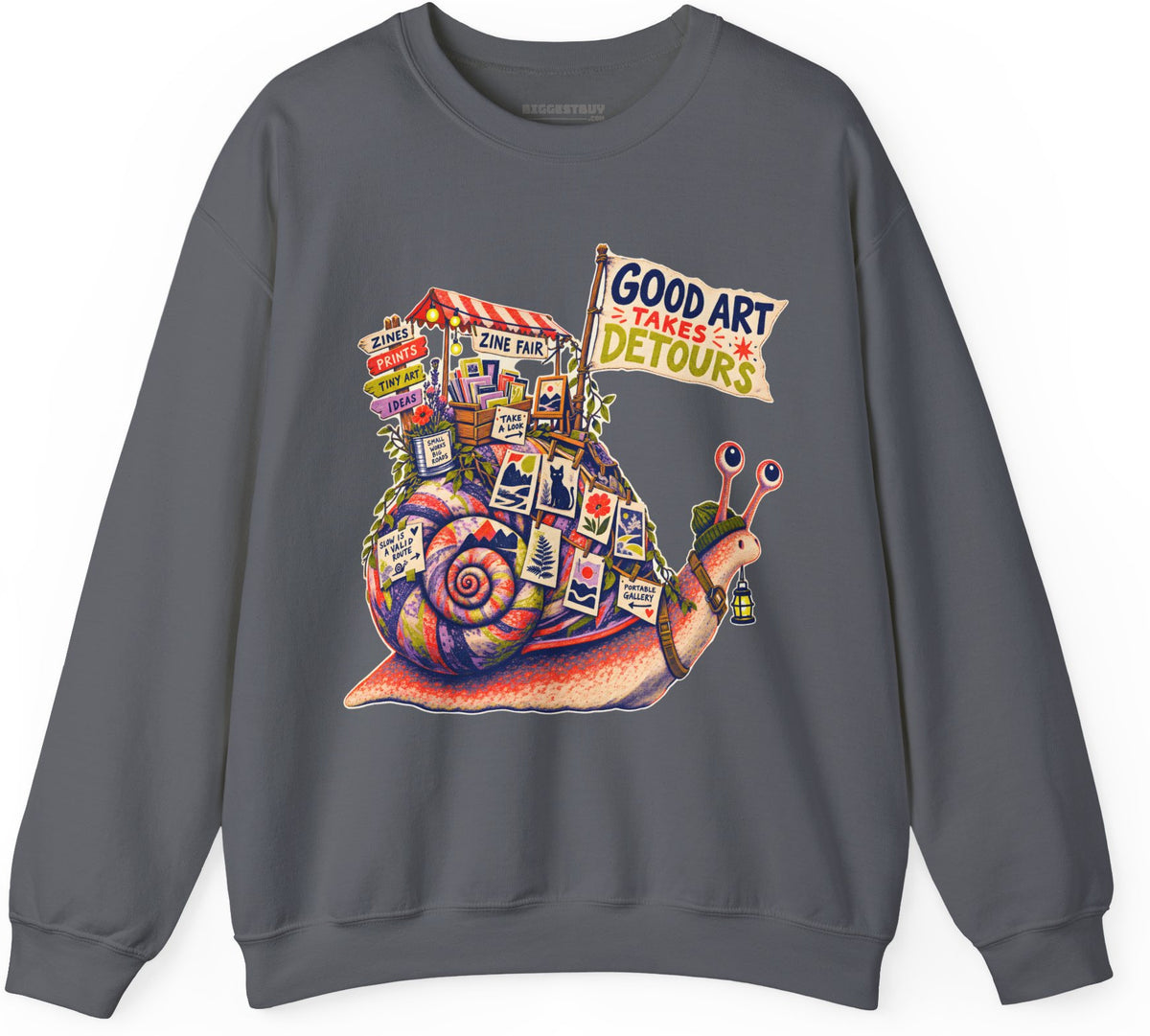 Art Detour - Crewneck Sweatshirt in Charcoal, front view