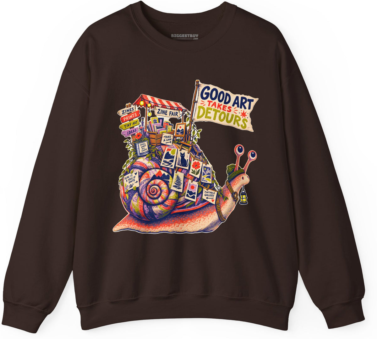 Art Detour - Crewneck Sweatshirt in Dark Chocolate, front view