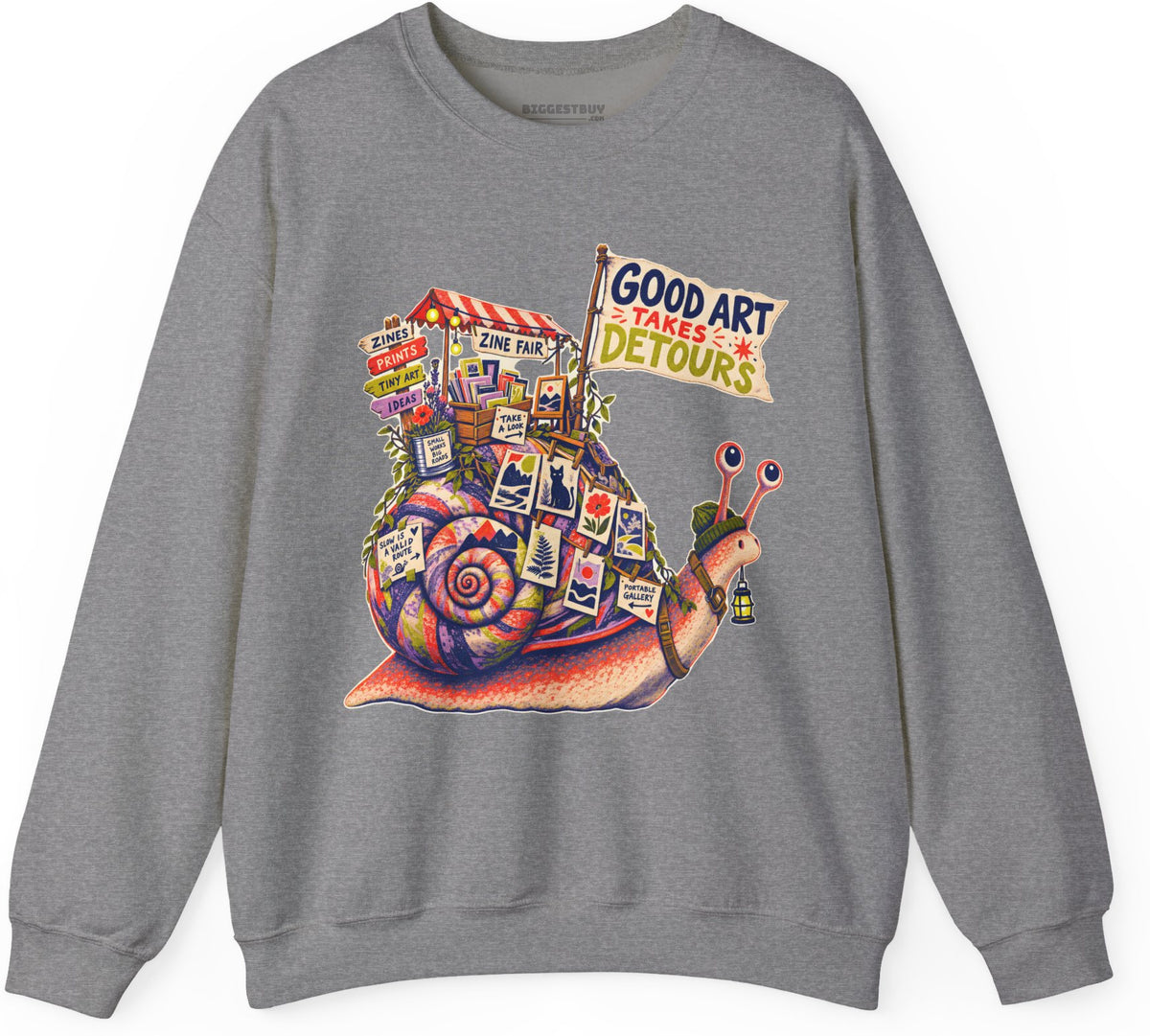 Art Detour - Crewneck Sweatshirt in Graphite Heather, front view